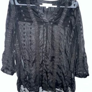 Black 3/4 sleeve blouse